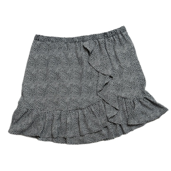 Michael Kors Black White Print Ruffle Mini Skirt - Picture 1 of 5